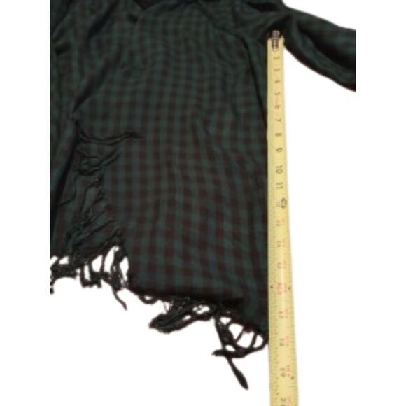 Willow & Clay Women's Size Medium Green & Black Flannel Open Front Shirt - Picture 4 of 7